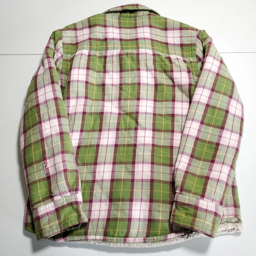 Boden Plaid Sherpa Lined Button Jacket 11-12Y